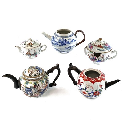 Lot 188 - Five Chinese porcelain teapots, 18th and 19th...