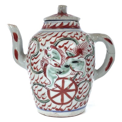 Lot 106 - A Chinese porcelain teapot, 18th century,...