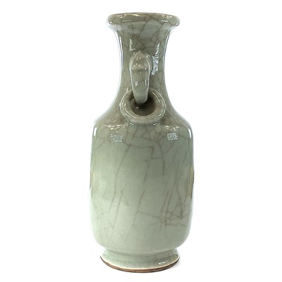 Lot 100 - A Chinese celadon crackle glaze vase, with...