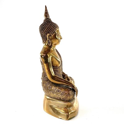 Lot 109 - A bronze model of buddha, 20th century, with...