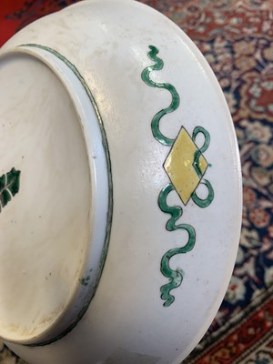 Lot 195 - A Chinese famille verte porcelain dish,...