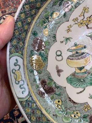 Lot 195 - A Chinese famille verte porcelain dish,...