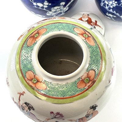 Lot 177 - Two Chinese prunus pattern blue and white...