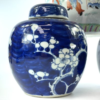 Lot 177 - Two Chinese prunus pattern blue and white...