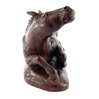 Lot 183 - A Chinese carved wood model of a horse, 19th...
