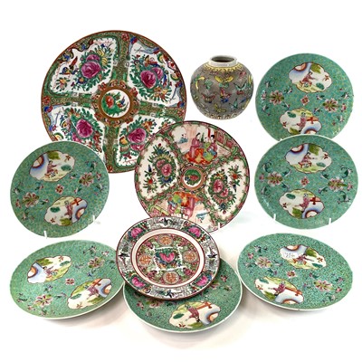 Lot 239 - A set of six Chinese famille rose porcelain...
