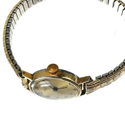 Lot 330 - A Favre-Leuba ladies gold plated manual wind wristwatch.
