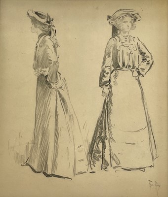 Lot 271 - Phil MAY (1864-1903) Two Fashionable Ladies...