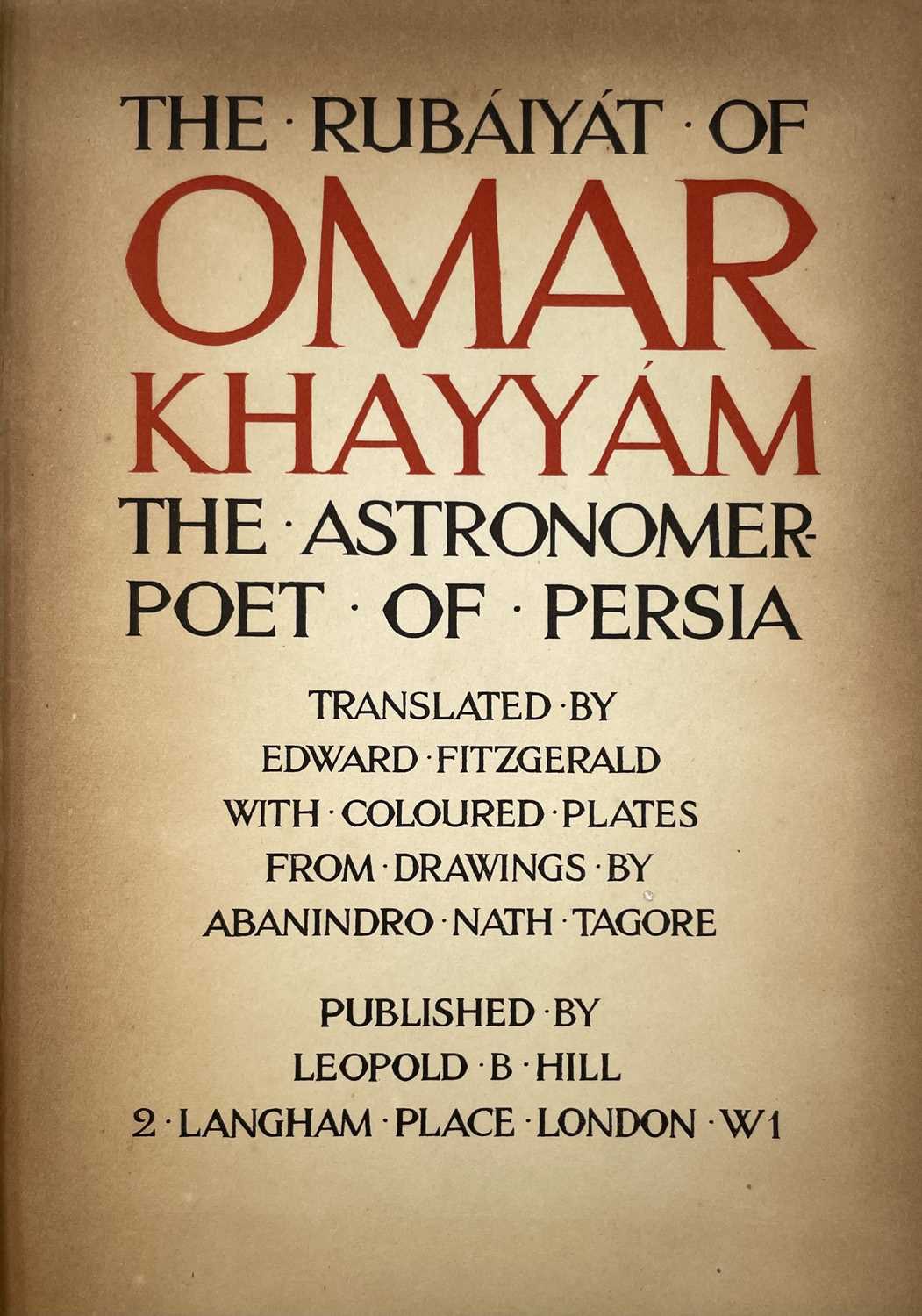 Lot 1118 - EDWARD FITZGERALD (Trans). 'The Rubaiyat of...