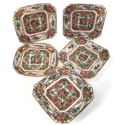 Lot 236 - A set of four Chinese Canton porcelain...
