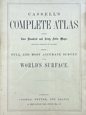 Lot 1127 - 'Cassell's Complete Atlas,' containing 260...