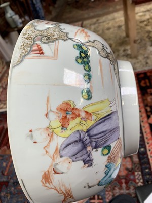 Lot 92 - A Chinese famille rose porcelain punch bowl,...