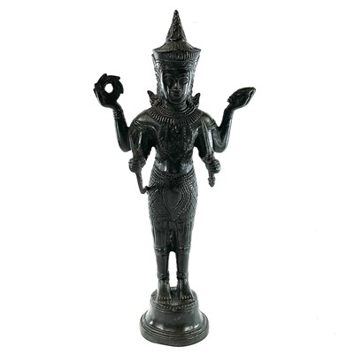 Lot 264 - A Khmer bronze figure of Uma, height 35cm,...