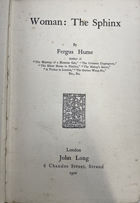 Lot 275 - FERGUS W. HUME. 'The Mystery of a Hansom Cab....