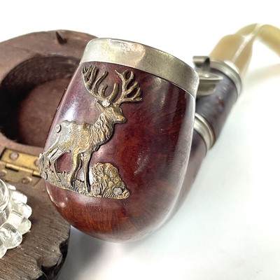 Lot 141 - A late 19th century fruitwood carved ink well...