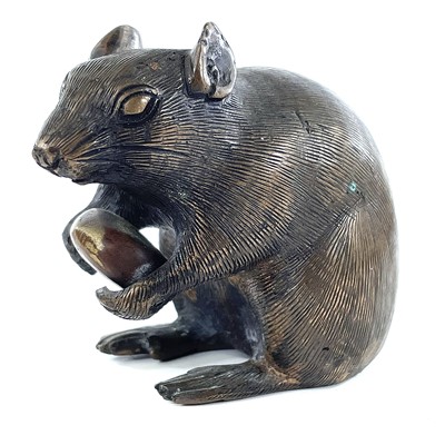 Lot 269 - A Japanese bronze model of a rat, Meiji Period,...