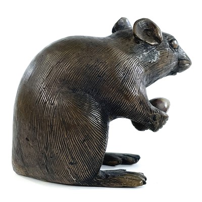 Lot 269 - A Japanese bronze model of a rat, Meiji Period,...