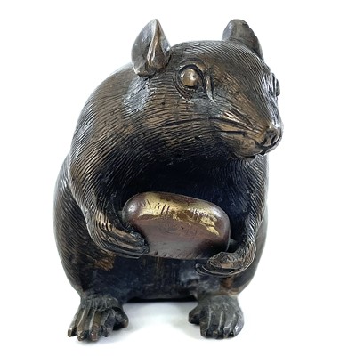 Lot 269 - A Japanese bronze model of a rat, Meiji Period,...