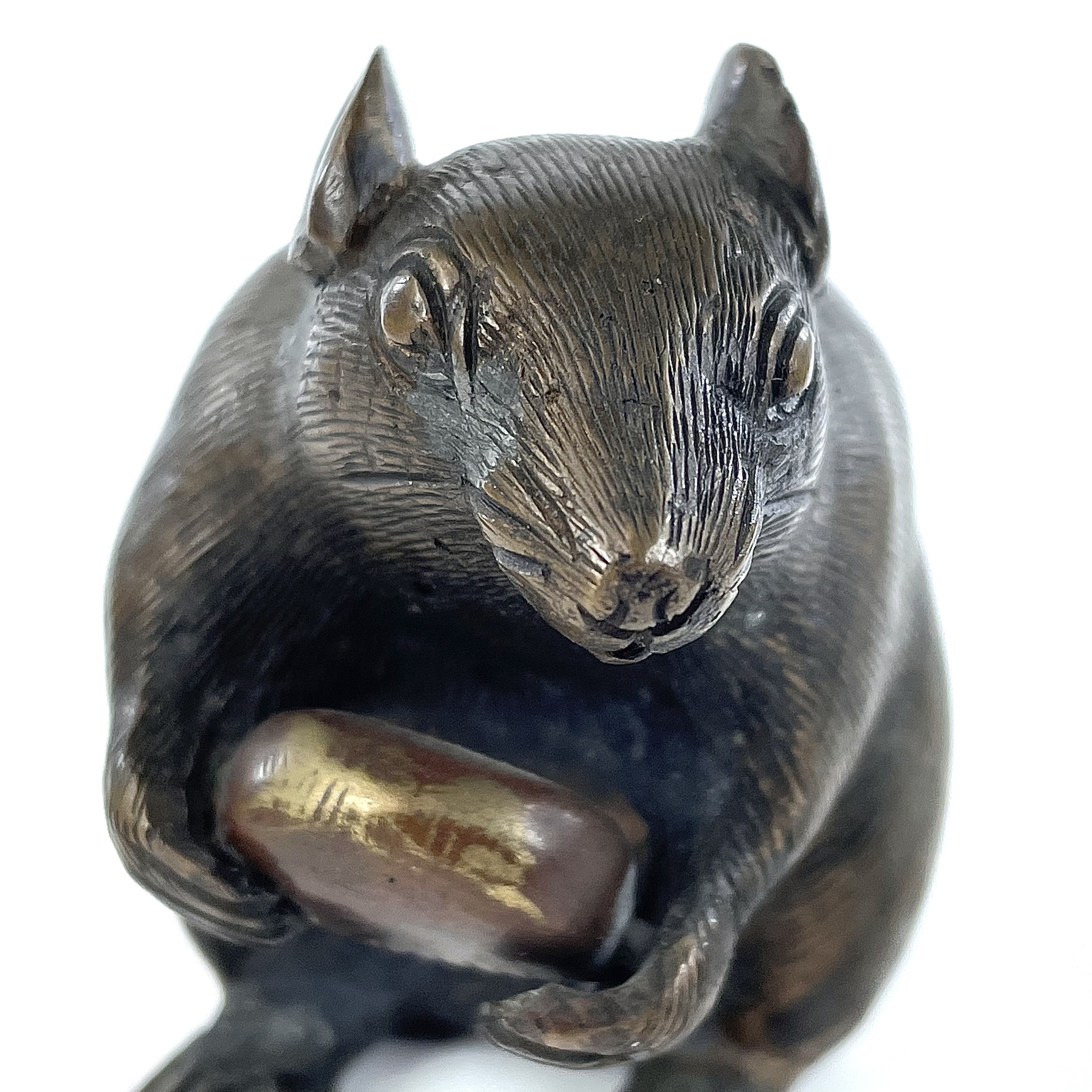 Lot 269 - A Japanese bronze model of a rat, Meiji