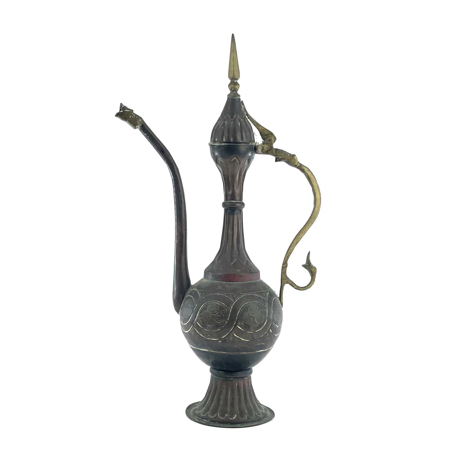 Lot 1022 - An Islamic copper ewer, 19th century, height...