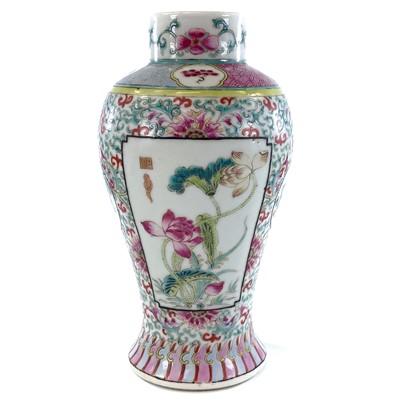 Lot 51 - A Chinese famille rose porcelain vase, 19th...