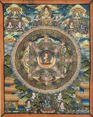 Lot 291 - A Tibetan Thangka style painting, early 20th...