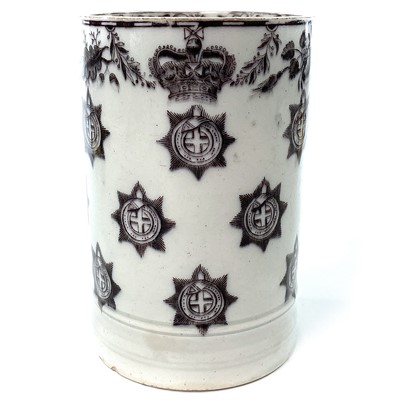 Lot 863 - A pearlware mug, circa 1810, transfer printed...