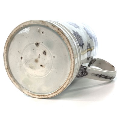 Lot 863 - A pearlware mug, circa 1810, transfer printed...