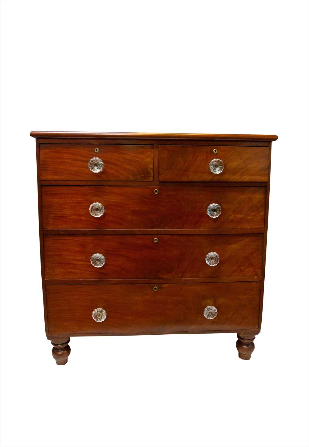 Lot 3213 A Victorian mahogany chest of drawers, with