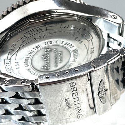Lot 309 - Breitling Montbrillant Legende automatic chronograph chronometer stainless steel man's wristwatch.
