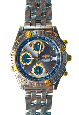 Lot 346 - Breitling Chronomat automatic chronograph stainless steel and gold plated mens bracelet wristwatch