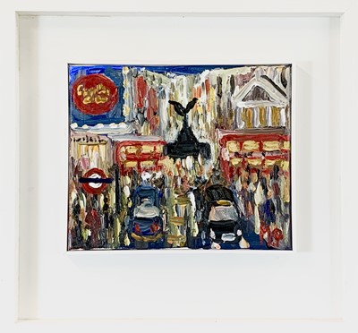 Lot 525 - Michael QUIRKE (1946) London Street Scene Oil...