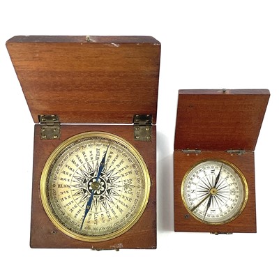 Lot 155 - A 19th century travel compass of small...