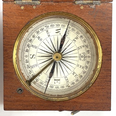 Lot 155 - A 19th century travel compass of small...