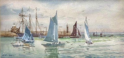 Lot 139 - Arthur WHITE (1865-1953) The Harbour, St Ives...