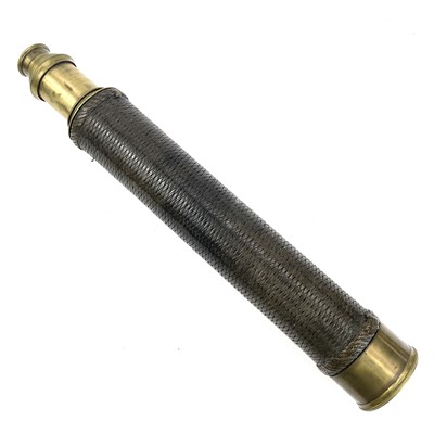 Lot 23 - A Victorian single draw brass telescope, with...