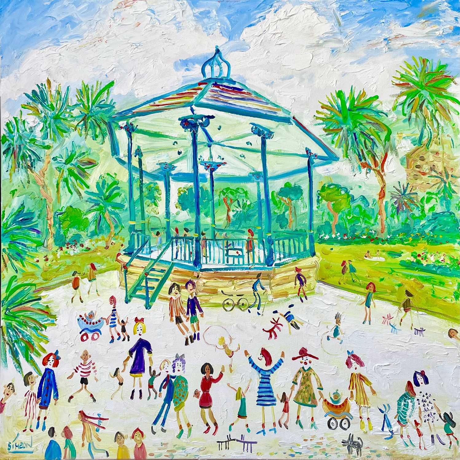 Lot 188 - Simeon STAFFORD (1956) The Bandstand Oil on...