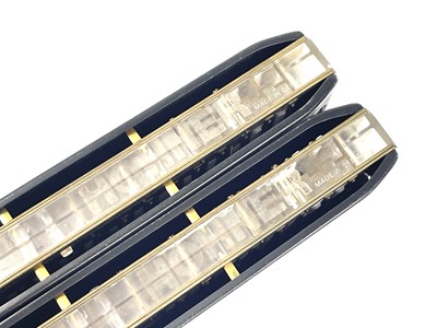 Lot 269 - Two cased 'Hohner' Super 64X 16 hole chromatic harmonicas.