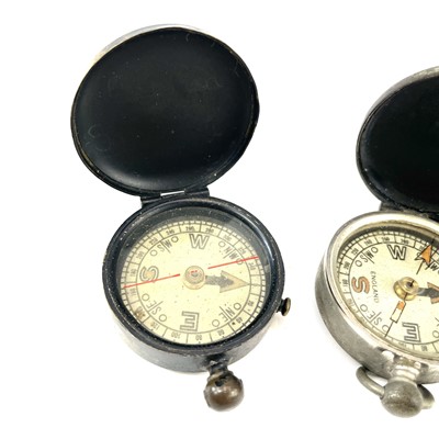 Lot 172 - A WWI brass and lacquer hunters compass...