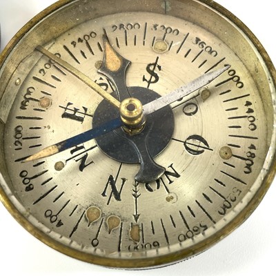 Lot 183 - A 19th century nickel compass with a printed...