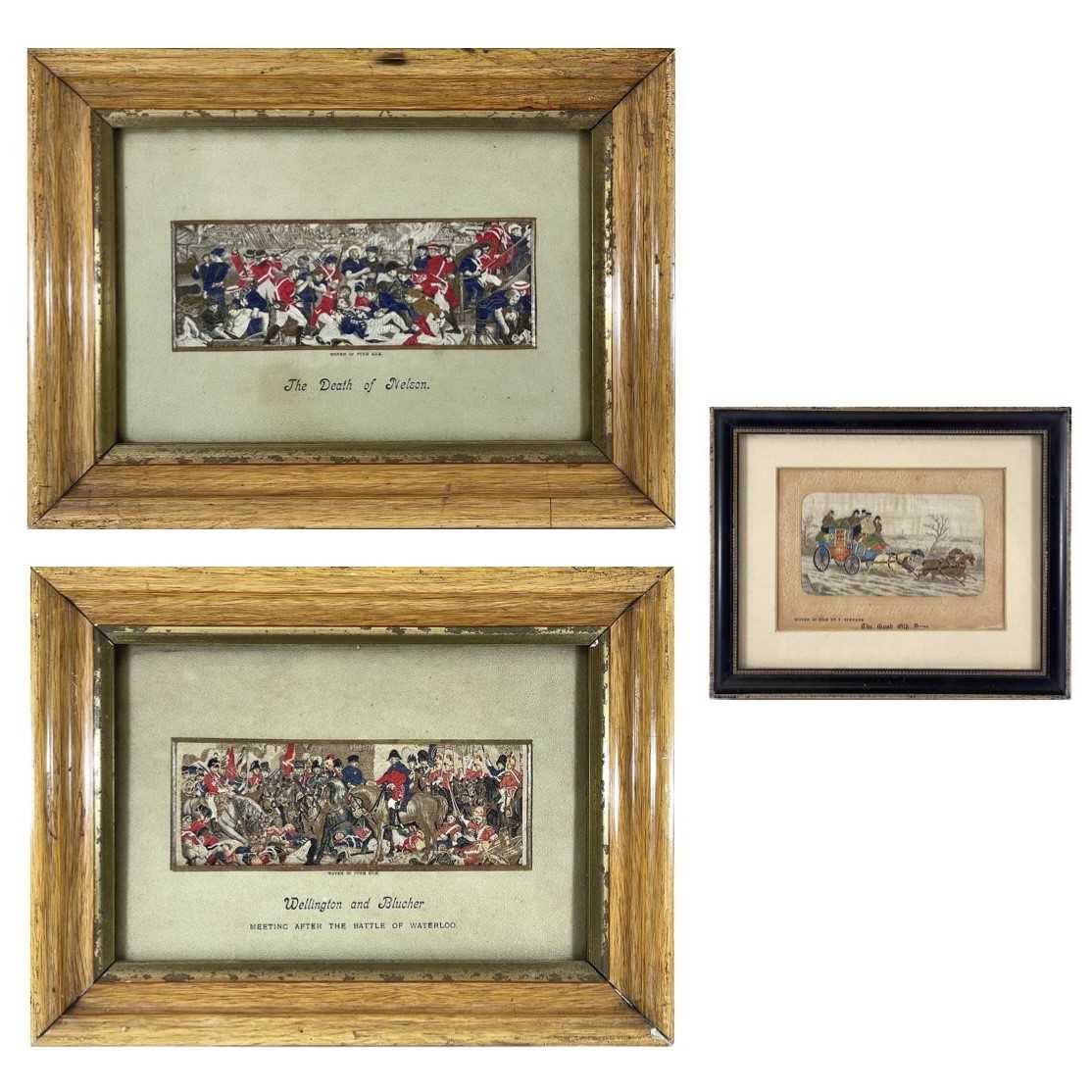 Lot 74 - A pair of Victorian silk Stevengraph pictures,...