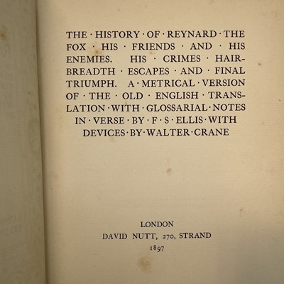 Lot 292 - F. S. ELLIS. 'The History of Reynard the Fox......