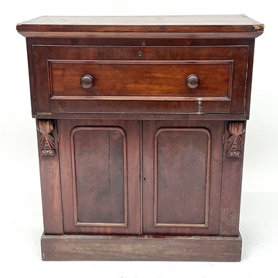 Lot 1823 - A Victorian mahogany secretaire cabinet, the...