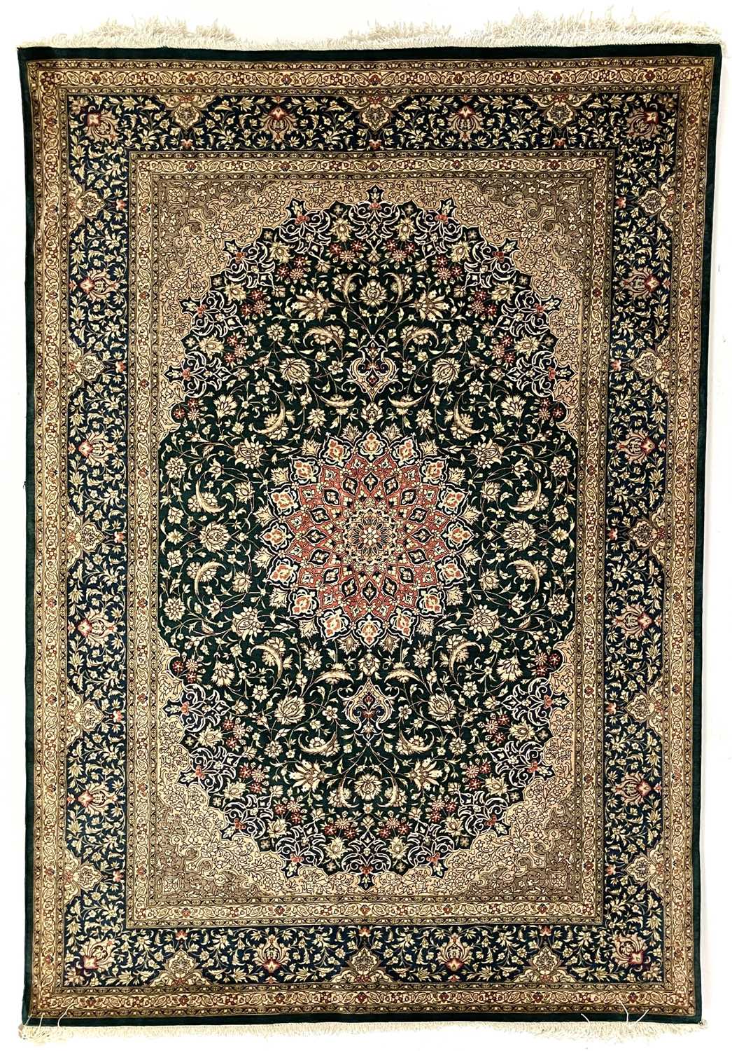 Lot 1200 - A very fine Qum silk rug.