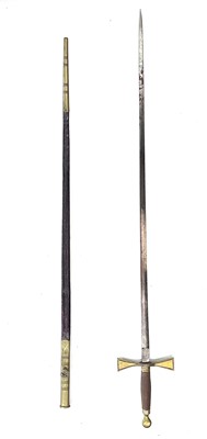 Lot 135 - A Masonic type ceremonial sword, with brass...