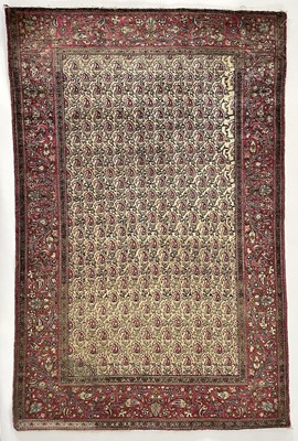 Lot 1210 - A Kashan silk rug, circa 1920's.