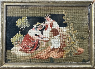 Lot 1614 - Two Victorian Berlin woolwork pictures, each...