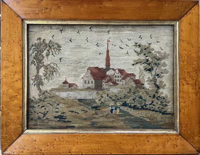 Lot 1614 - Two Victorian Berlin woolwork pictures, each...