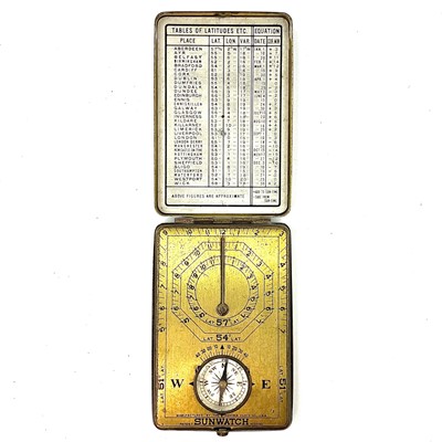 Lot 159 - A brass pocket Sunwatch by The Arizona clock...