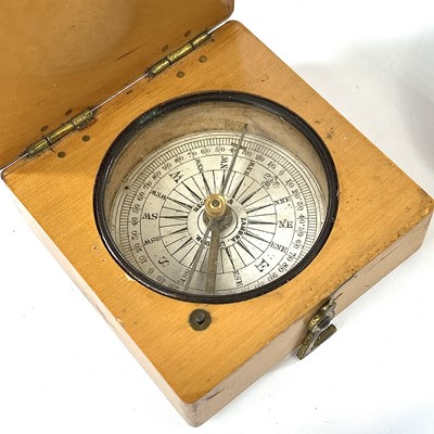 Lot 102 - A Negretti and Zambra compass in boxwood with...